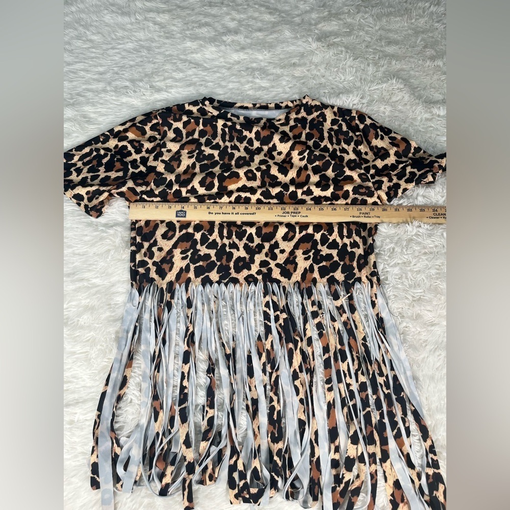 Leopard Print Fringe Top - Picture 8 of 9